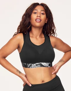 Micah Black Plus High Impact Sports Bra, 38DD-46DDD