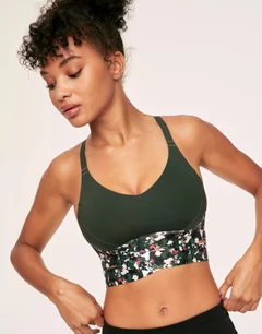 Maven Dark Green Medium Impact Sports Bra, XS-L