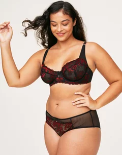 Adore Me Women's Diara Balconette Bra 40C / Jet Black.