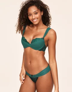 Buy Adore Me Camilla Push-up Longline Bra - Green At 40% Off