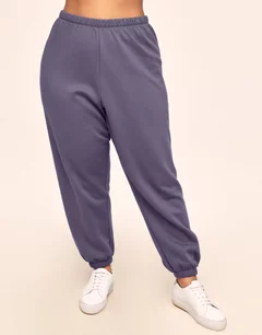Hila Purple Plus High Waist Sweatpants, 2X-4X