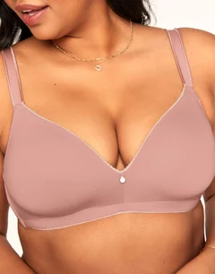 Breezies Set Of 2 Soft Support Wirefree Bras With Contrast Lace