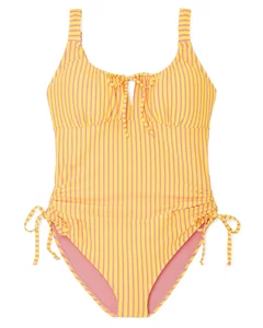 Andressa Floral Yellow Plus One Piece, 3X-4X