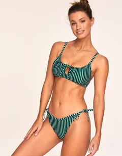 Lane Stripe Green Bikini