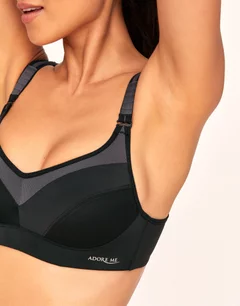 Maho Black High Impact Sports Bra, 30C-38DD