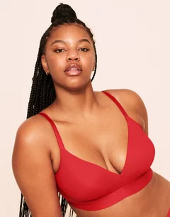 Makenna Lightly Lined Wireless Bra Dark Red Plus Lightly lined