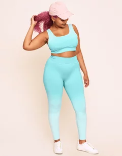 Lilah Ombre Full Legging Blue 2 Plus Full length leggings, 1X-3X