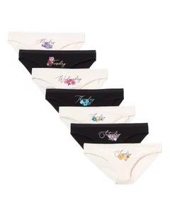 3 pack of high-rise knickers in green, white and floral print - Cotton  Stretch