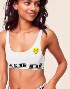 Adore Me x SMILEY Bralette Convo White Scoop Neck Shelf Bra, XS-L