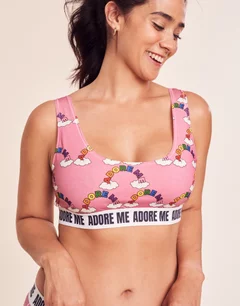 Adore Me PRIDE Bralette Convo White 2 Plus Scoop Neck Shelf Bra