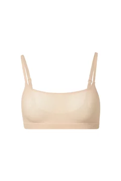 Olympia Light Orange Plus Mesh Scoop Neck Shelf Bra