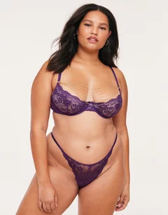 Elyza Dark Purple Plus Unlined Demi, 38DD-46DDD