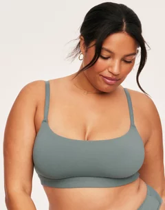 Anja Blue Plus Wireless V Neck Bralette with Elastic Underband