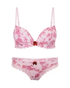 JinSheng High Rated Good Quality Review Floral Design Colorful Push Up Bra  And Panty A2138