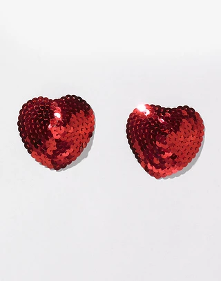 Nipple cover - red - heart - accessories accessory bundle Model 1