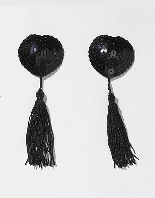 Nipple cover - black - with tassel - accessories accessory bundle Model 1