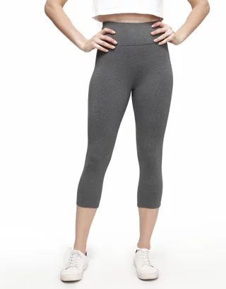 Grey Crossover Waist leggings with pockets – Essentially Savvy