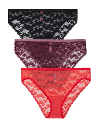 Joanie Cotton Pack Bikini Black Bikini Panties (Pack of 3), XS-XL