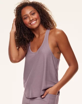 Buy JOVIE Charcoal & Purple Women's Support Tank Top with Built-in