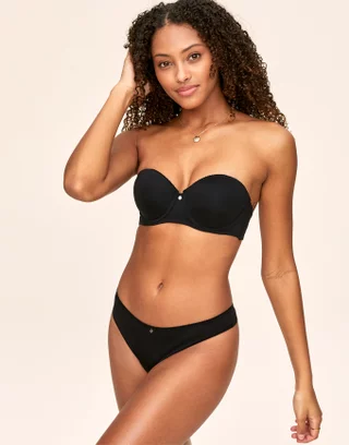 Ines Black Strapless Unlined Bandeau, S-XL