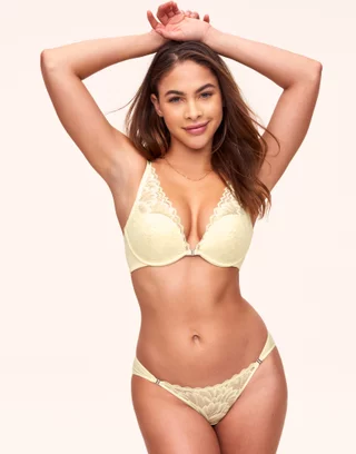 Adored by Adore Me Women's Morgan Natural Lift Lace Push Up Bra