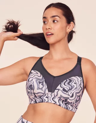 LLG ART FLOWERS: (7 Choices) Ladies Sports Bra. All-Over Print. Black or  White Outline w. Logo on Back — Ladies' Life Guide