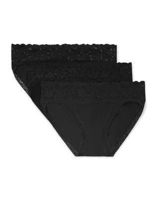 Mackenna Cotton Pack Cheeky Black Cheeky Panties (Pack of 3), XS