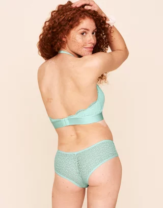 Dayana Lace Push Up Bra Light Green Plus Push up