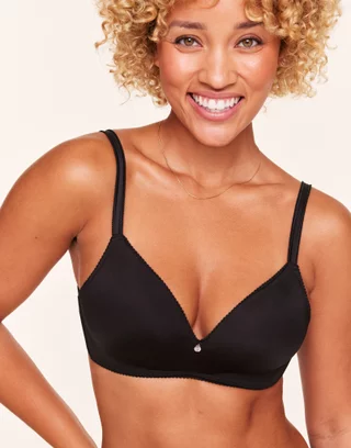 Padded Sexy Embroidery Black Extreme Push Up Boost Bra and Panties Set  32-38ABC