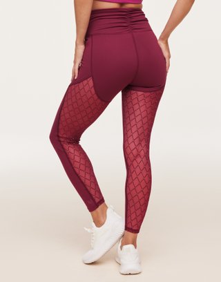 Buy Women'S Yoga Capris Power Flex Running Pants Workout Leggings Red L  Online | Kogan.com