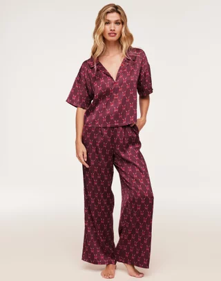 matoen Women Lace Satin Bra Camisole Sling Tops Shorts Pajamas Two Piece Set  