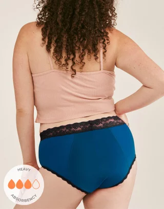 Black Hi-Waist Lace Fullback Panty 59134