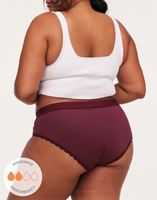 Olivia Hipster Dark Red Plus panty bundle Model 2