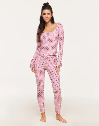 matoen Women Lace Satin Bra Camisole Sling Tops Shorts Pajamas Two Piece Set  