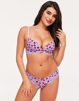 Natasha Business - Who loves pink and purple combined? Aicelle  P395  Non-wire soft cup Bra and Panty Set (32A-32B) S (34A-34B) M (36A-36B) L  Color: Pink/Navy 📲 DOWNLOAD NatashaApp on GooglePlay