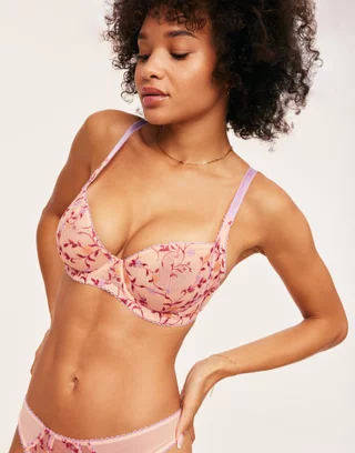 Rosa Floral Brown Unlined Balconette, 38B