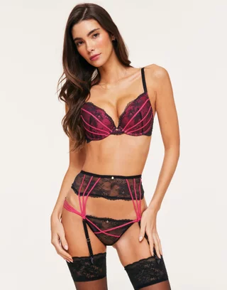 G World 4pc Oh So Sweet Sexy Top and Garter Lingerie Set L2092 Neon Vibe