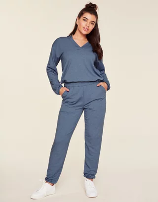 Knitted 3 Piece Loungewear Set Blue | URBAN TOUCH | SilkFred US