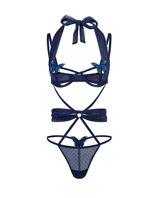 Coco Animal Blue Unlined lingerie bundle Still 2