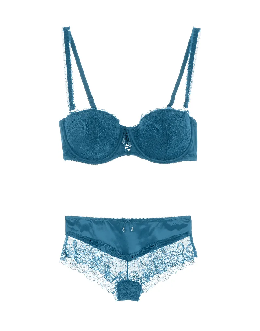 Jean Dark Blue Push Up bra and panty bundle Model 6
