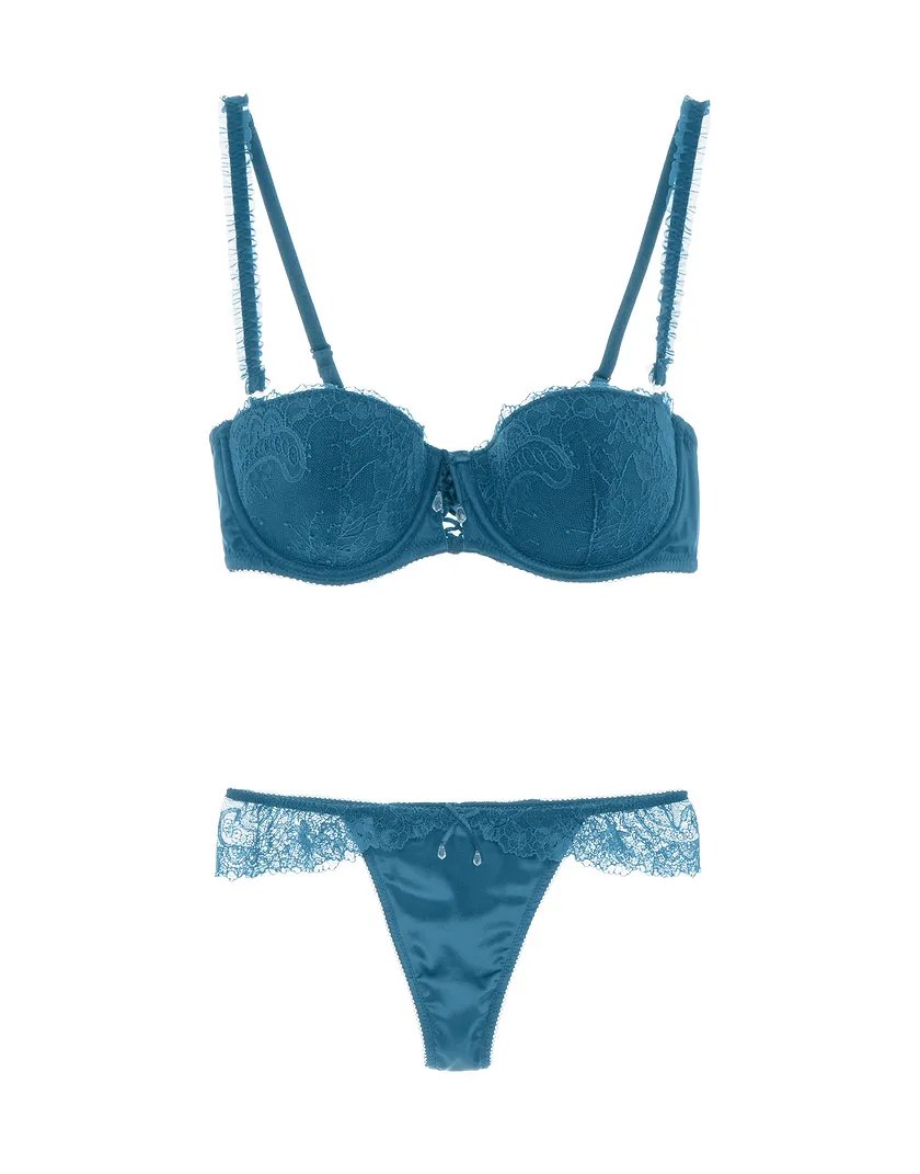 Jean Dark Blue Push Up bra and panty bundle Model 7