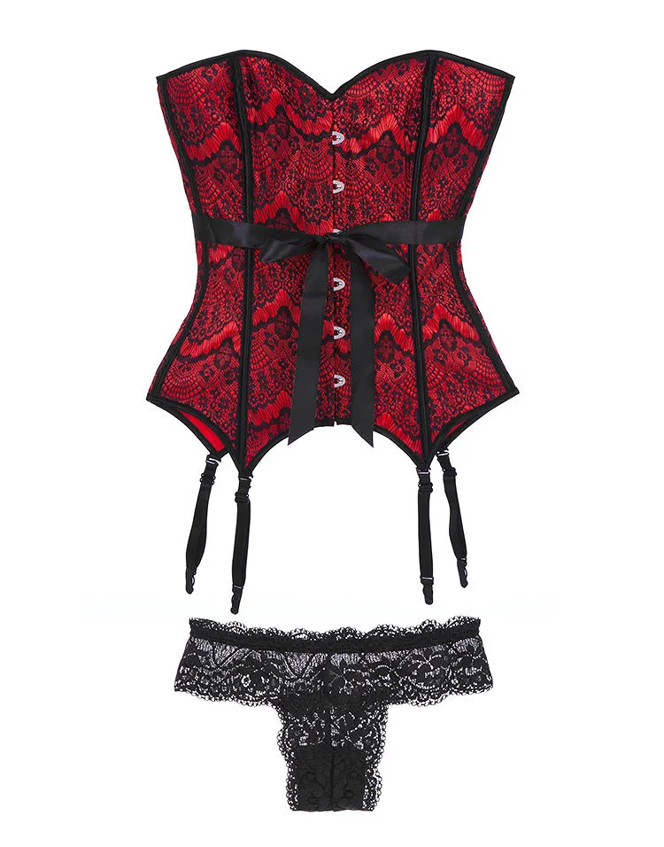 Scarlett Dark Red corset bundle Still 3