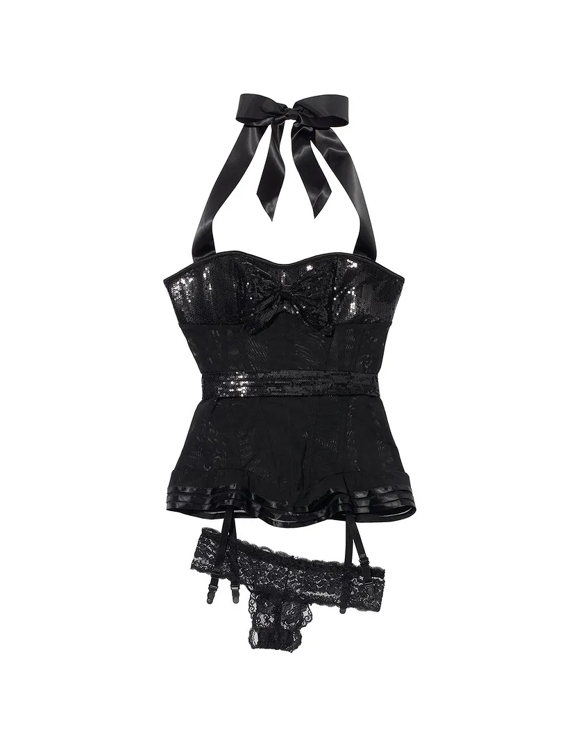 Tarah Black Push Up corset bundle Still 3