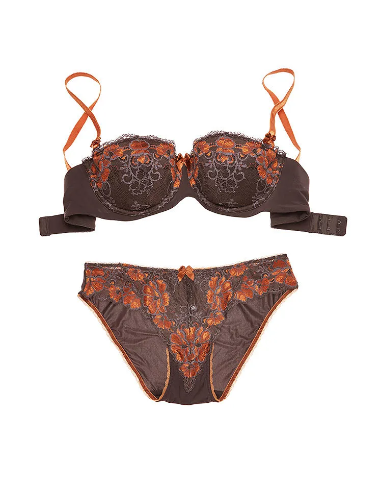 Gerda Dark Gray Push Up bra and panty bundle Model 2