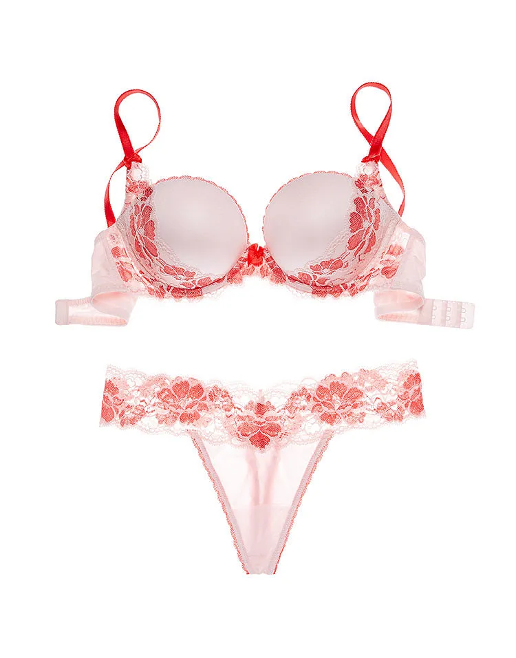 Pandora Light Pink 2 Push Up bra and panty bundle Model 2