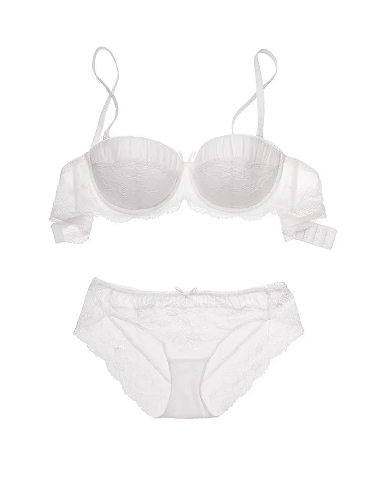 Florence White Push Up bra and panty bundle Model 1