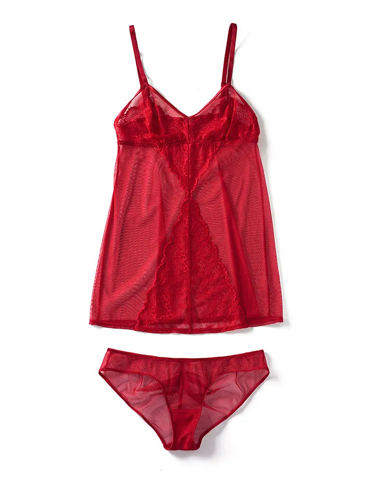 Jori Dark Red lingerie bundle Model 6
