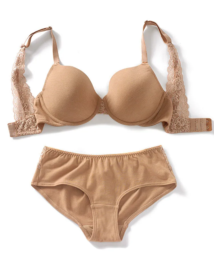 Zoya Medium Beige Plus Contour bra and panty bundle Model 6