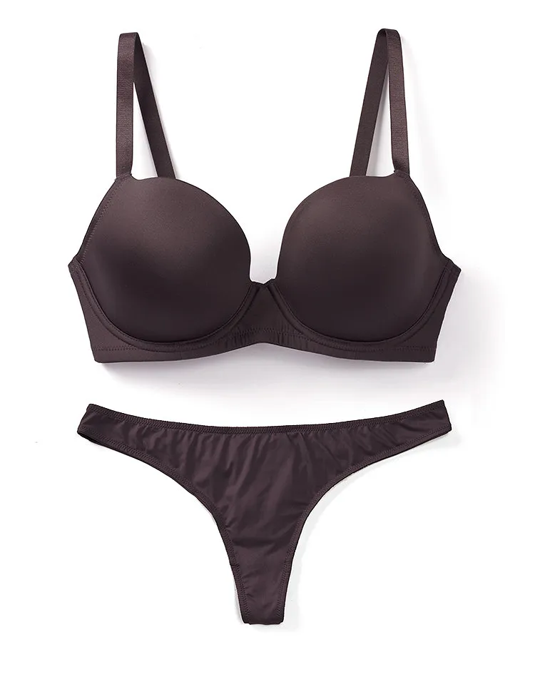 Nelly Dark Brown Plus Contour bra and panty bundle Model 3
