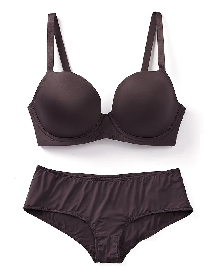 Nelly Dark Brown Plus Contour bra and panty bundle Model 4